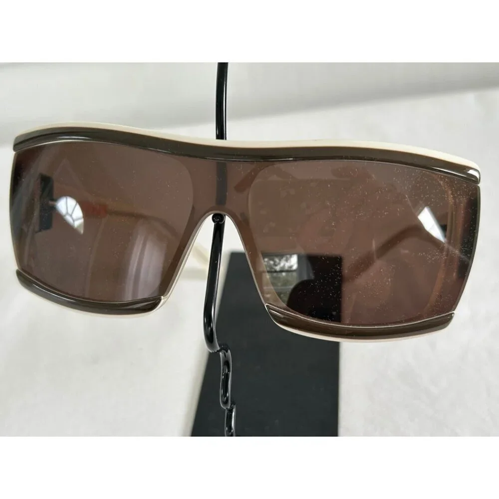 Marni‎ Shield Sunglasses Wraparound Brown Oversized Avant Garde Unisex
